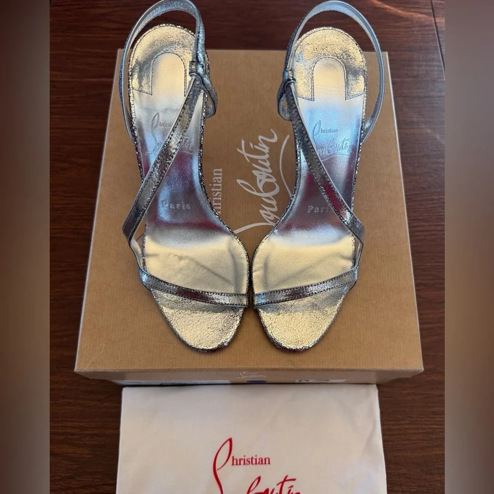 Christian Louboutin Rosalie 100 Leather Sandals - Picture 1 of 10